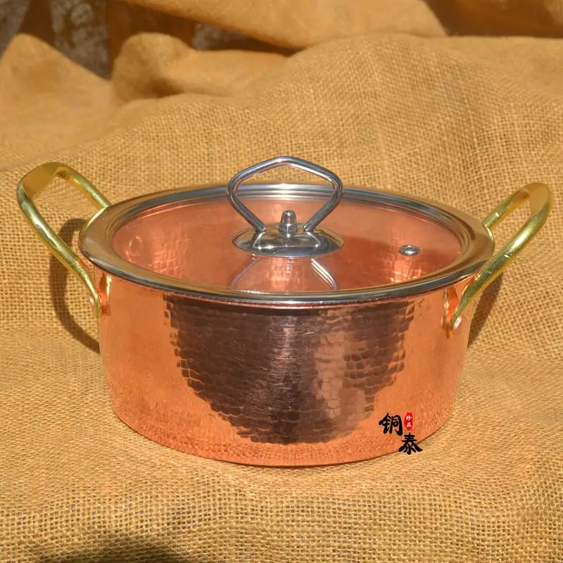 Pure Copper Pot Hot Pot Casserole Handmade Household Restaurant Home Use Container