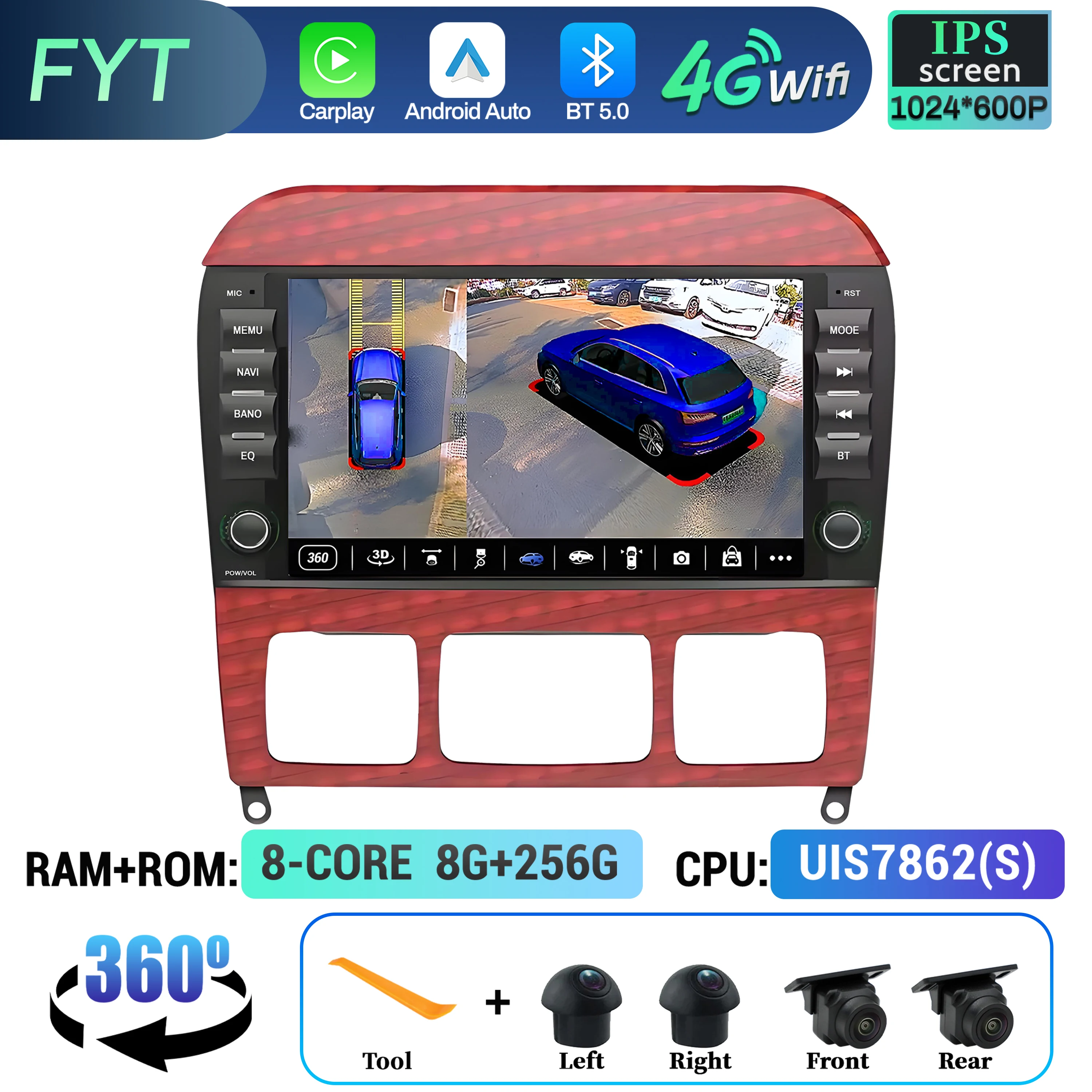 7 inch Autoradio Voor Mercedes Benz S Klasse W220 S280 S320 S350 S400 S430 S500 S600 AMG 1998-2004 2005 BT CarPlay Touchscreen