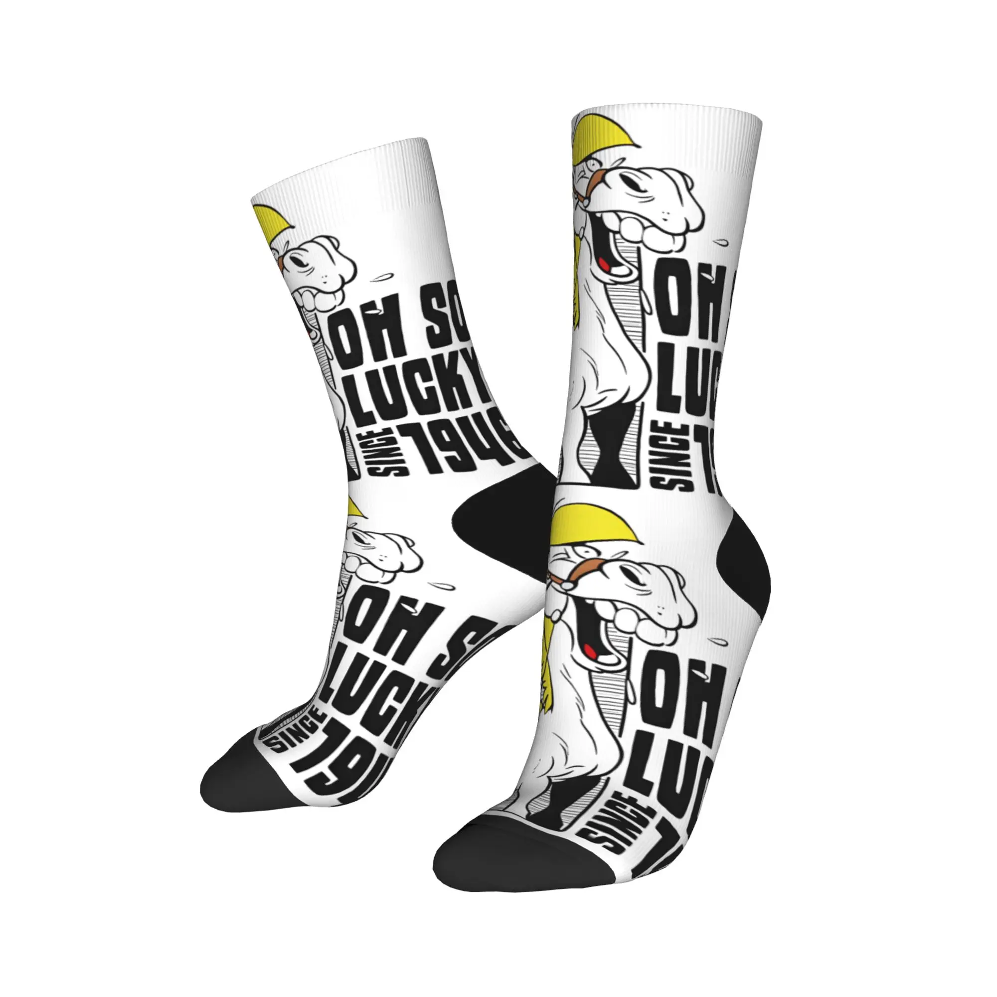 Lucky is Luke Stockings Men  Socks Medium Soft Kawaii Socks Spring Outdoor Non Slip Printed Socks Gift