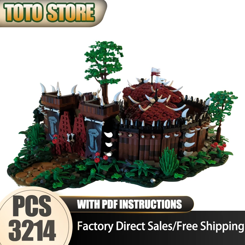 Medieval Castle Model Moc Building Blocks Fantasy Orc Camp Model Technology Bricks DIY Assembly Holiday Construstion Toy Gifts