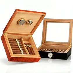 Charuto Zedernholz Reise Humidor Puro Box Zigarre Fall W/ Hygrometer Luftbefeuchter Zigarre Humidor Box Für Zigarren