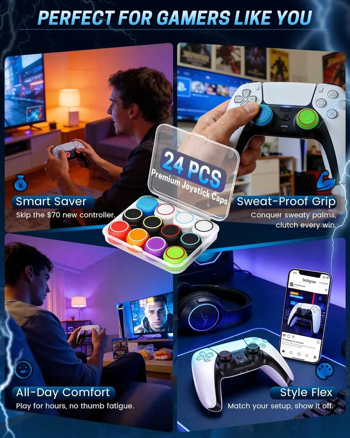 Thumbnail 4 - #62 Popular PS5 Controller Thumb Grips Choices