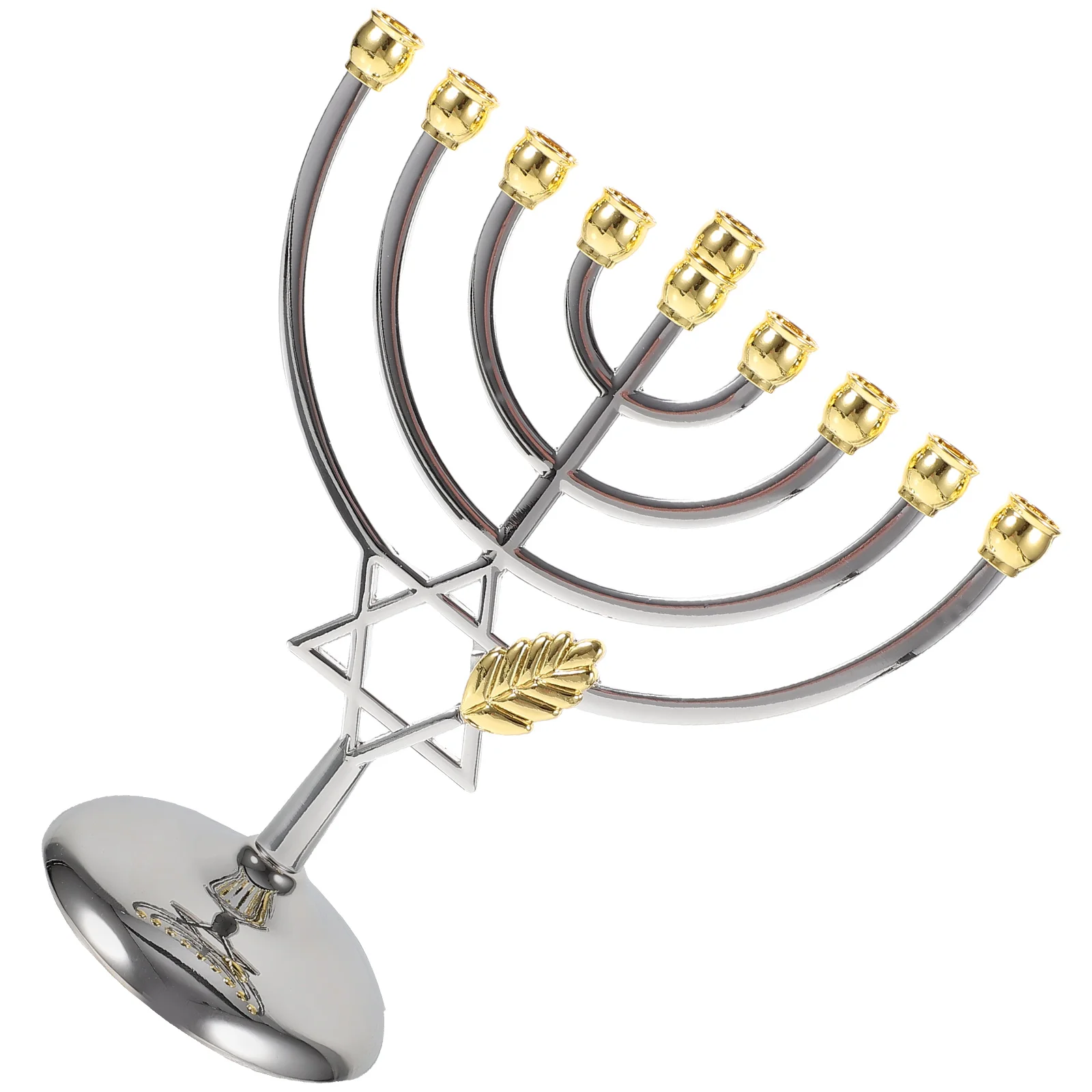 

Nine-headed Candlestick Hanukkah Jewish New Year Holder Decorate Desktop Candlesticks Metal Statue Decorative