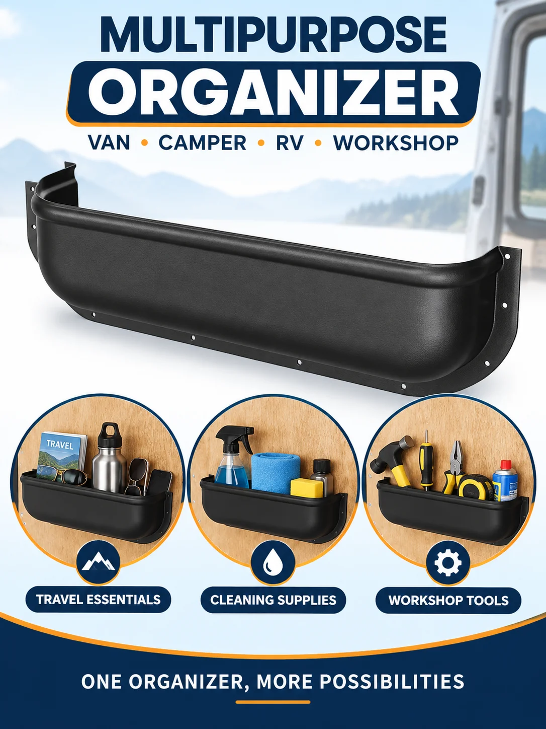Aufbewahrungsbox für Autotürgriffe, universelle Organizer-Ablage für die Türverkleidung und Armlehne, geeignet für Transporter und Wohnmobile, Innenraum-Autozubehör. – Detail 3