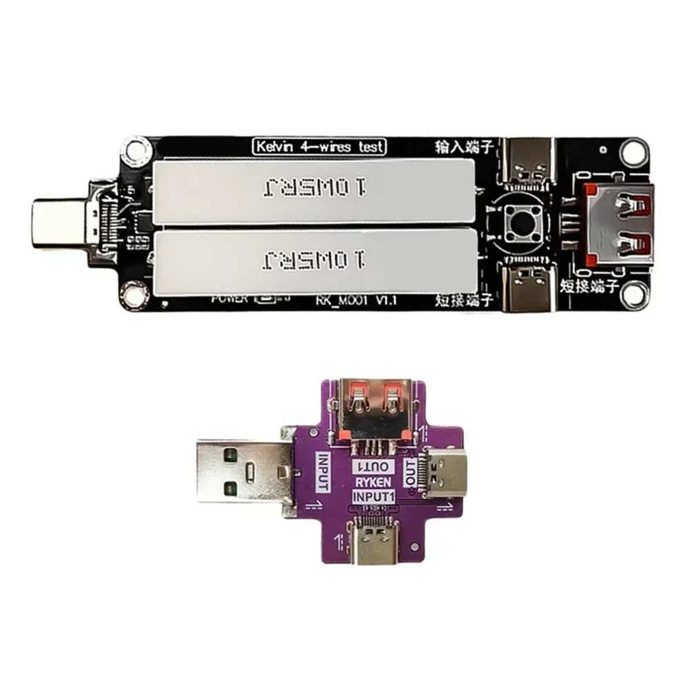 Kelvin Resistance Type-C Power Meter Electronics Repair Bench Compact Portable ABS Design High-speed Data Transfer 1GB