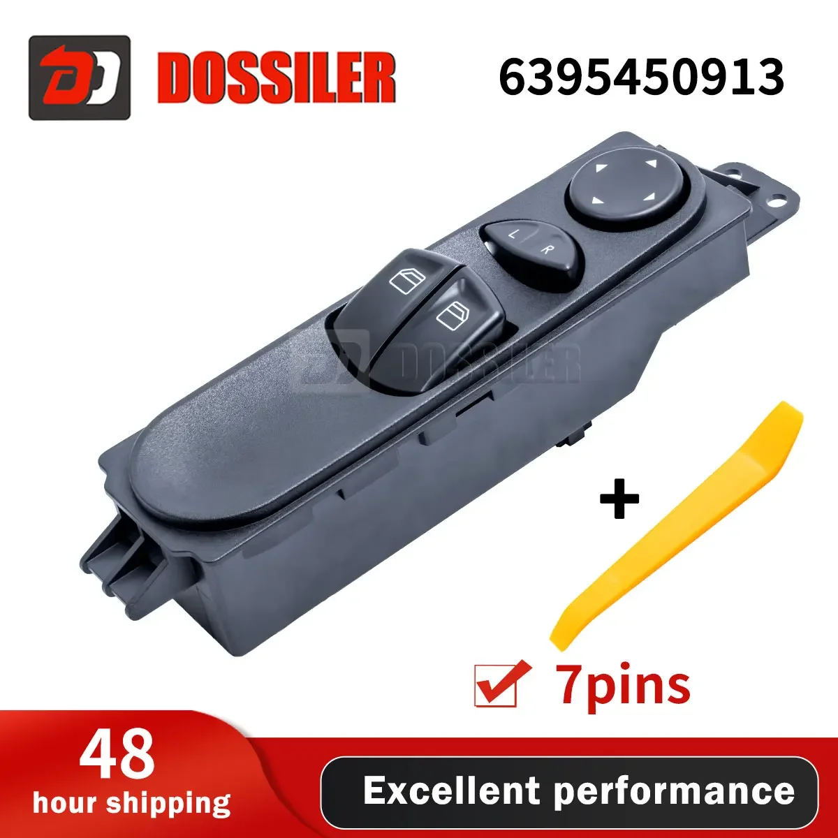 

6395450913 Dossiler For Mercedes -Benz W639 Vito Mixto Kasten 2003-2015 Front left Power Master Window Switch Console Button