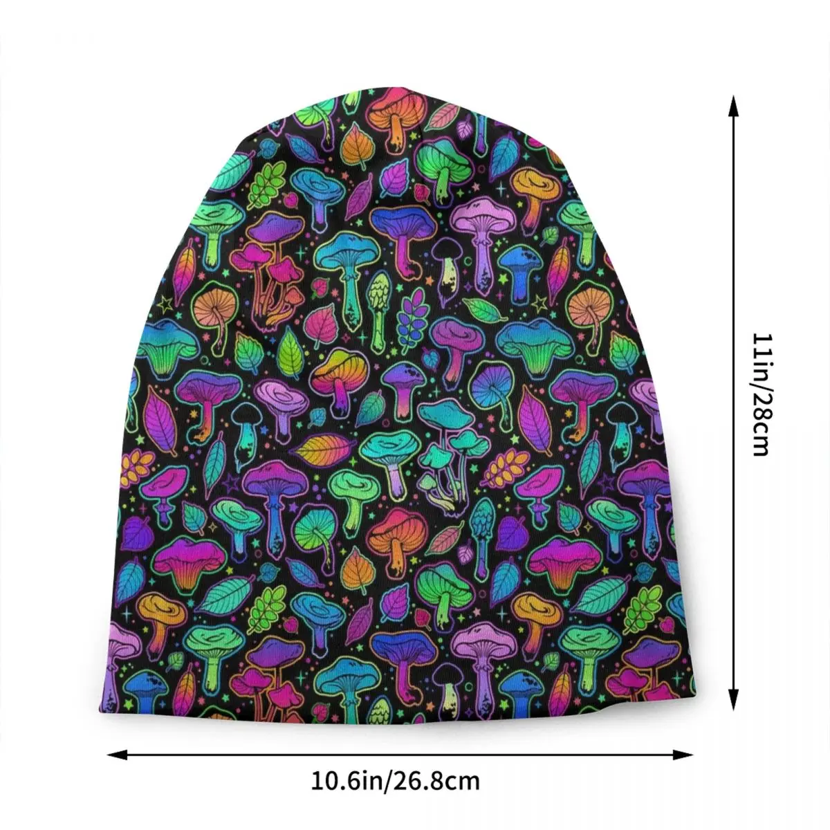 Magic Rainbow Mushroom Beanie Cap Winter Warm Bonnet Femme Knitted Hats Street Outdoor Ski Mysterious Boho Skullies Beanies Hats