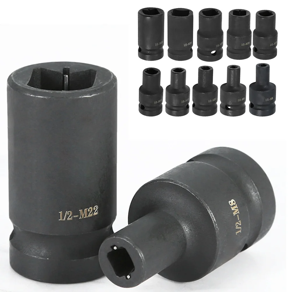 10pcs Tap Socket Set M6-M24 Chromium Vanadium Steel Machine Tap Holder 1/2'' Square Interface Quick Change Thread Taps Adapter