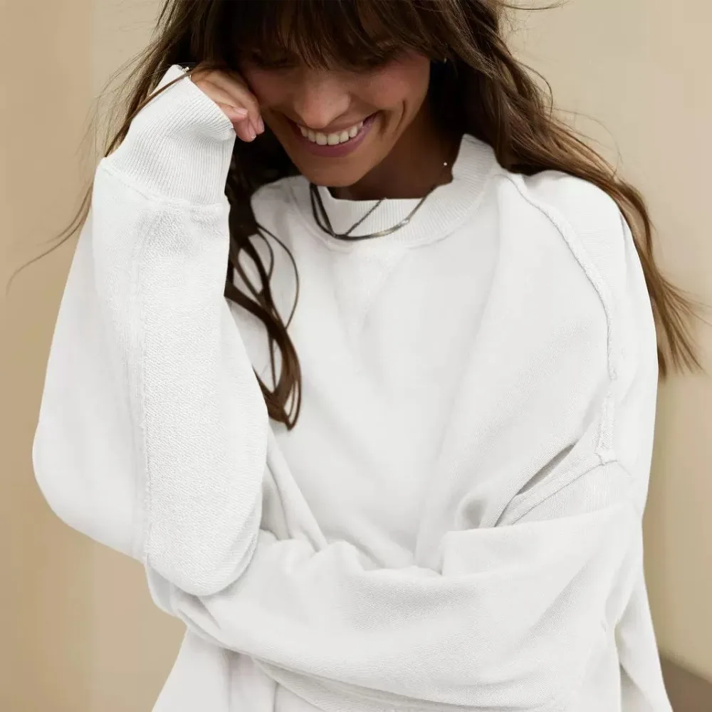 2025 Autunno Inverno Nuova moda Felpa con cappuccio da donna Loose-Fit Casual Girocollo Top Abbigliamento da pendolare Y2k Abbigliamento donna