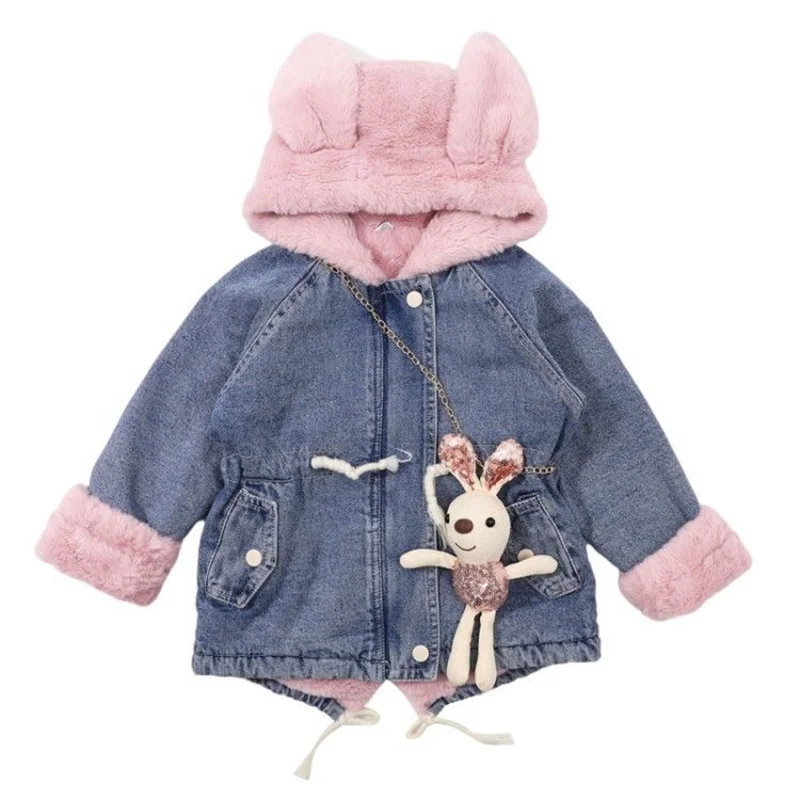 Girls Coat Jacket Cotton Outwear Windproof 2022 Beauty Warm Thicken Velvet Winter Children\'s Clothing