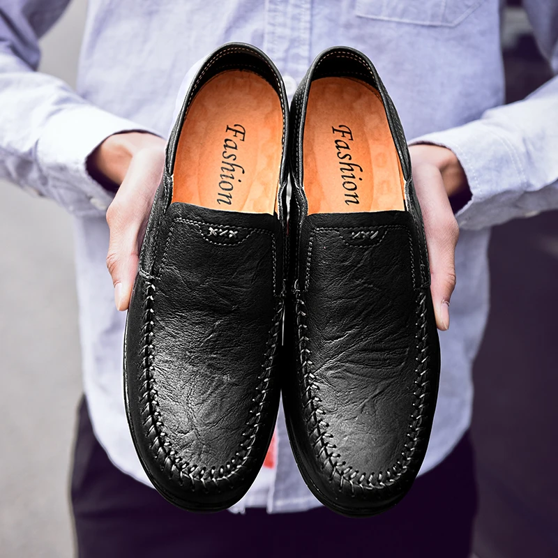 

Обувь ручной работы, повседневная обувь из натуральной кожи для мужчин, прогулочная обувь на плоской платформе, уличная обувь, лоферы, дышащие кроссовки