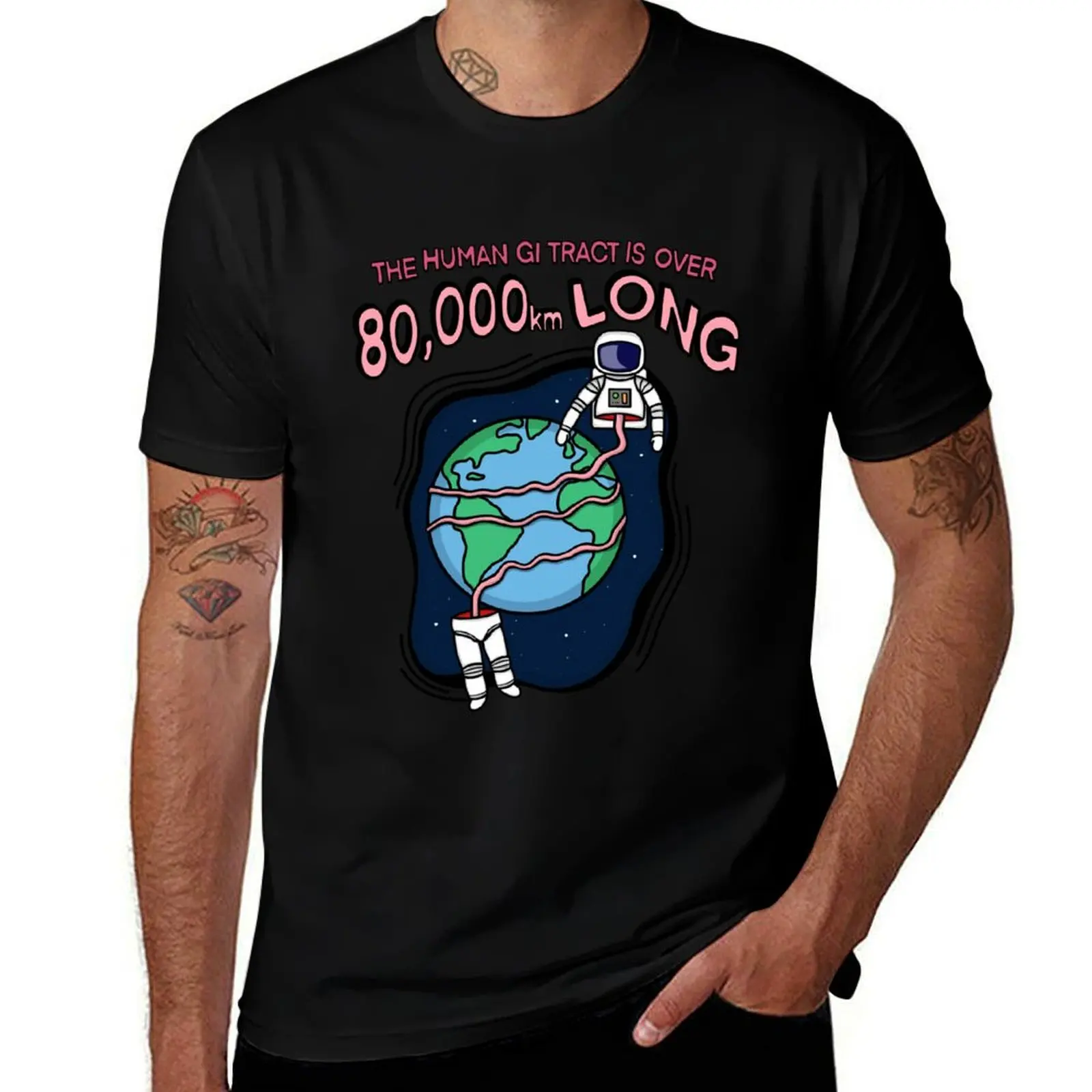 The human GI tract is over 80,000 km long T-Shirt Urban Style Print T-Shirt