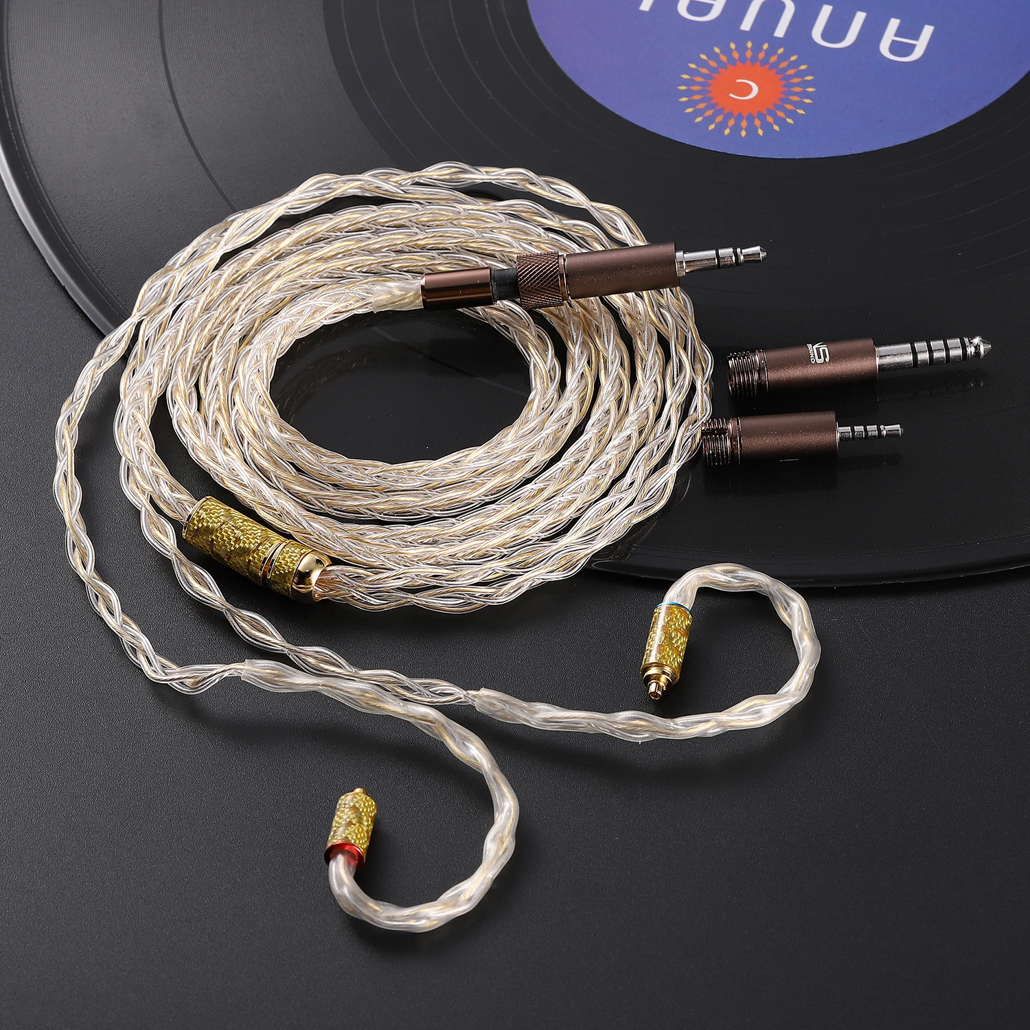 Sterling Silver Gold Plated + Gold Silver Palladium 4.4mm 3.5mm 2.5mm Headphone Upgrade Cable mmcx 0.78 qdc ie80 ie400 ie40