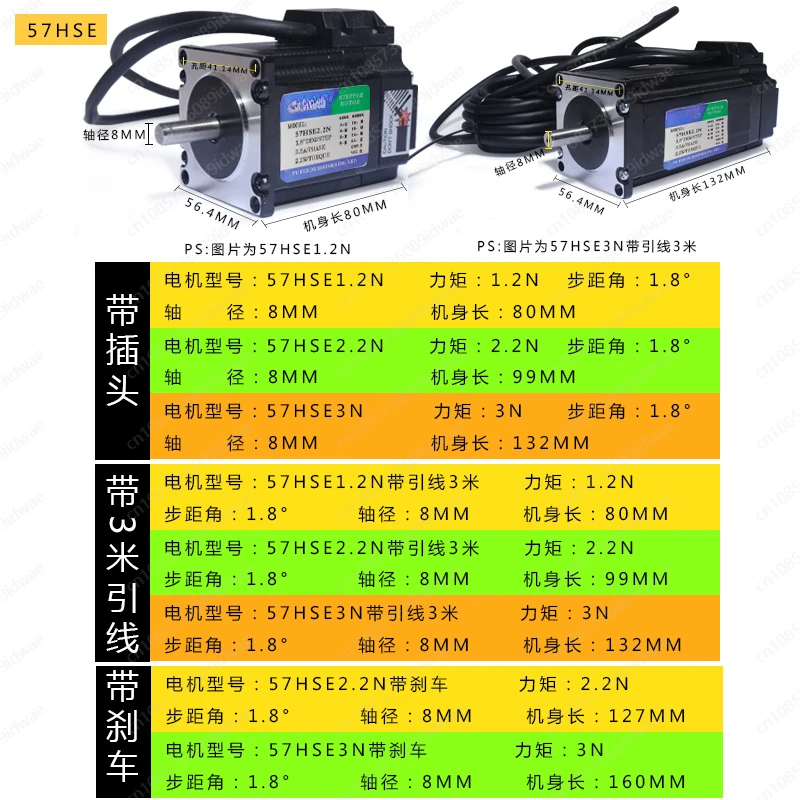 57 Closed-loop stepper motor set 1.2N 2.2N 3N Closed-loop stepper motor driver HBS57 encoder