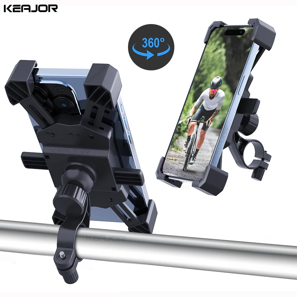 

Держатель для телефона на велосипеде 360° ° Вращающийся универсальный держатель для велосипедного телефона для подставки для мобильного телефона 4,7-7,2 дюйма, противоударная поддержка велосипедного телефона