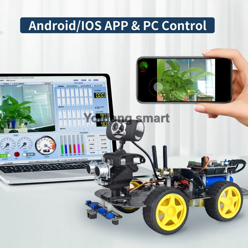APP Control 4WD Robot Car WiFi Bluetooth Video Line Following Obstacle Avoiding RC Tank For Arduino Programmable Robot DIY Kit