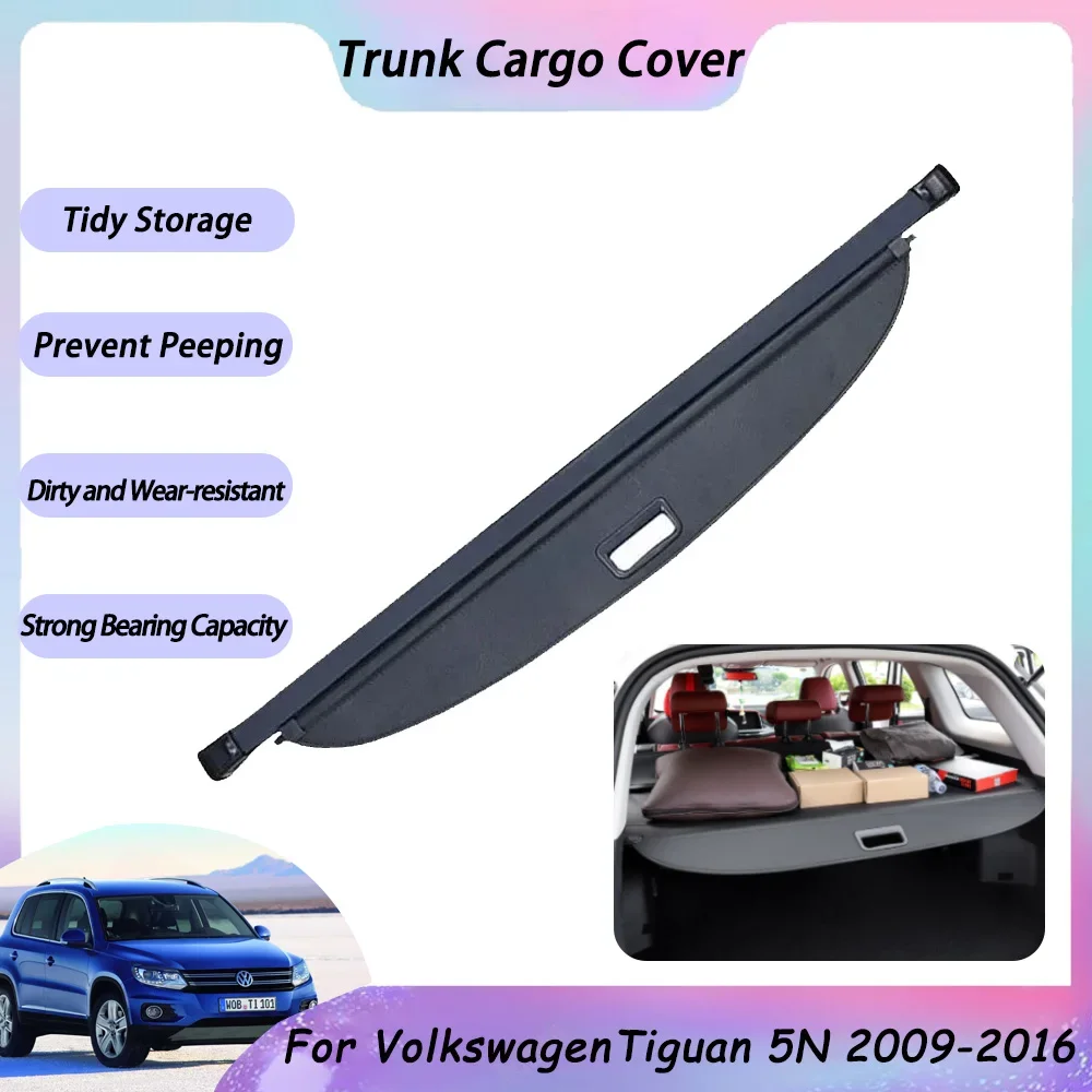 Trunk Cargo Cover For Volkswagen VW Tiguan MK1 5N 2009~2016 Accessories Car Rear Storage Organizer Shades Shield 2010 2015 2012