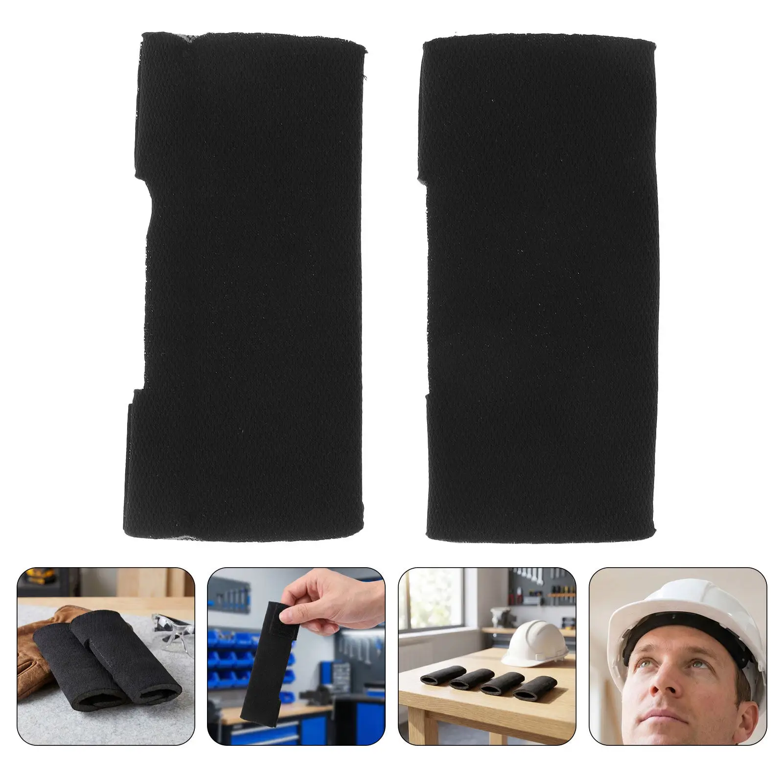 4Pcs Hard Hat Sweatband Black Washable Sponge Absorber Replacement Liner Soft Moisture Wicking Sweatband for Welding Chainsaw