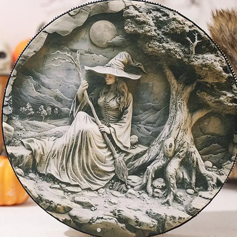 Halloween Shamanic Drum Unique Shaman Drum Creative Spiritual Instrument Horror Decoration Hand Drum With Drum Stick For