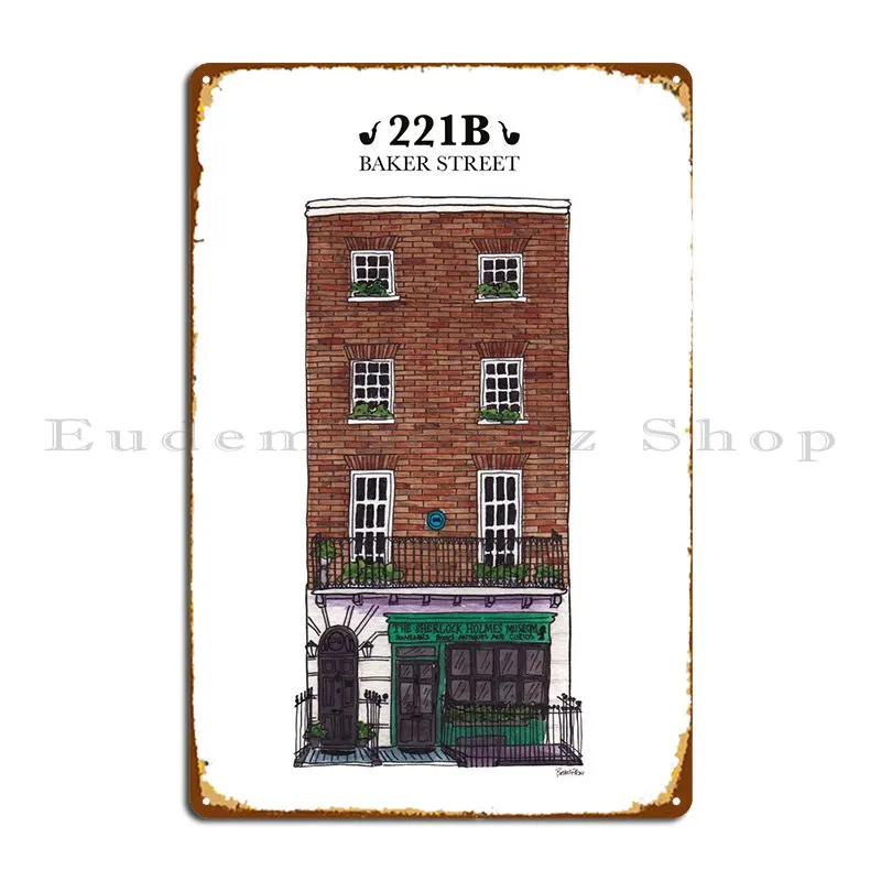 221 B Baker Street London Metal Plaque Poster Customized Painting Cinema Garage Plaques Tin Sign Poster