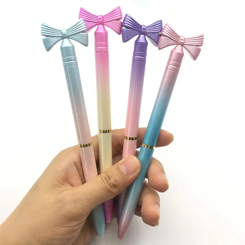 

48Pcs Bow Ballpoint Pen Bow Diamond Rotating Ballpoint Pens 2 Styles