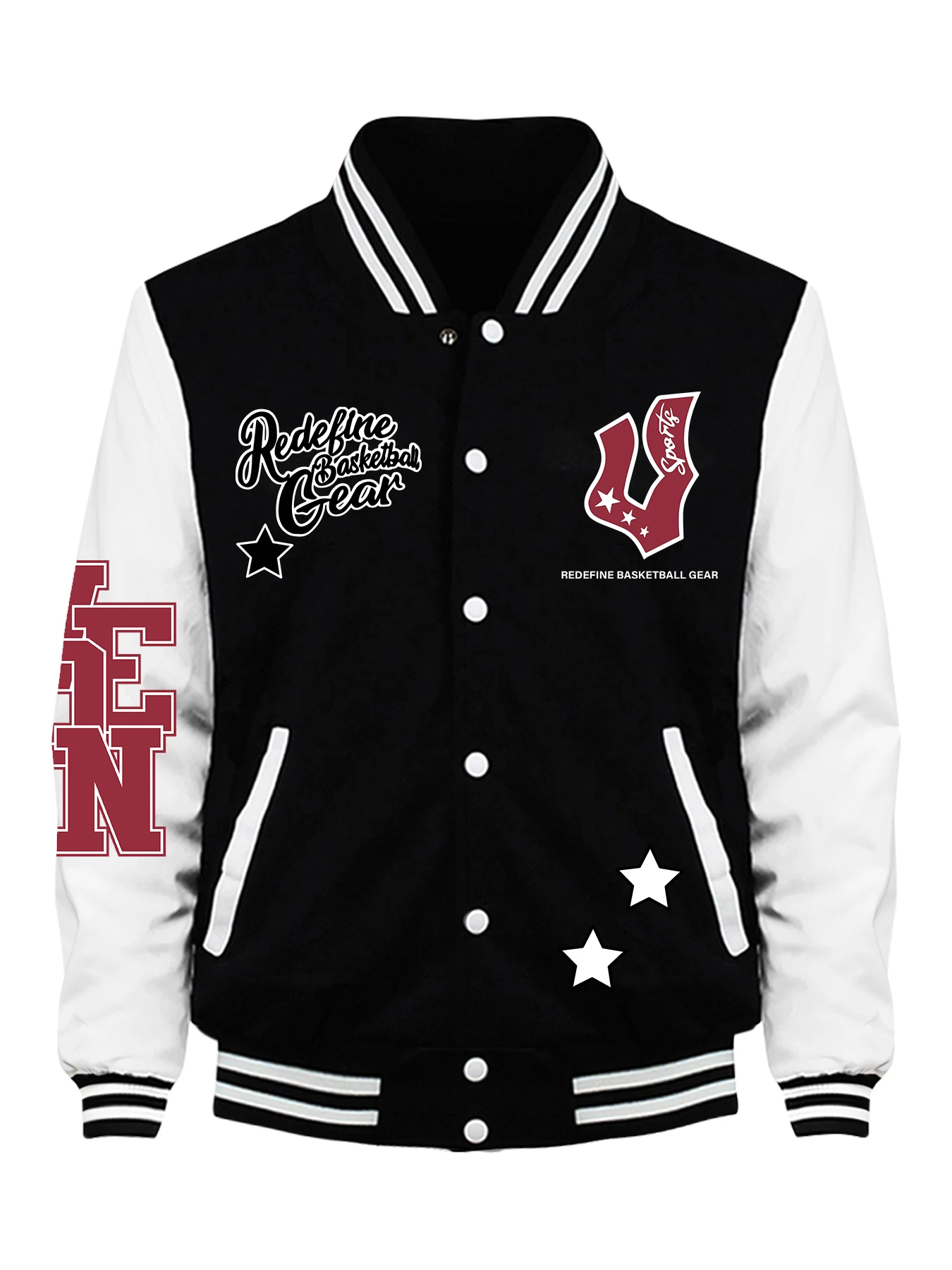 

Redeline Basketball Gear Redefing Print Male Baseball Jersey Hip Hop Fleece Streetwear Autumn Casual Streetwear Men Jackets