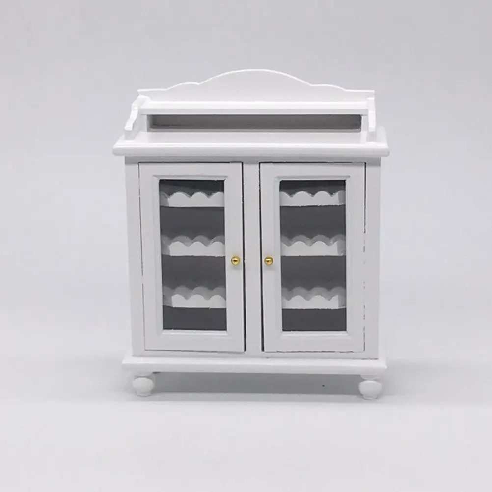 

Miniature Wine Cabinet for Dollhouse Wooden DIY Furniture Decor with Lifelike Details Romantic Mini House Accessory Tiny