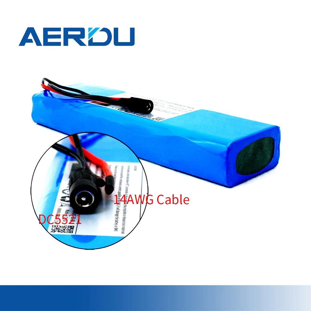 AERDU 7S4P 24V 10Ah-14Ah 18650 rechergeable Li-ion Battery Pack for Electric Motor Bicycle Scooter Wheelchair Cropper with BMS