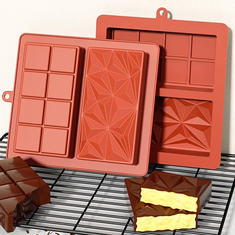 Chocolate Bar Mold Deep for Dubai Pistachio Chocolate Bar Silicone Thick Mold for Stuffed Large Candy Bar