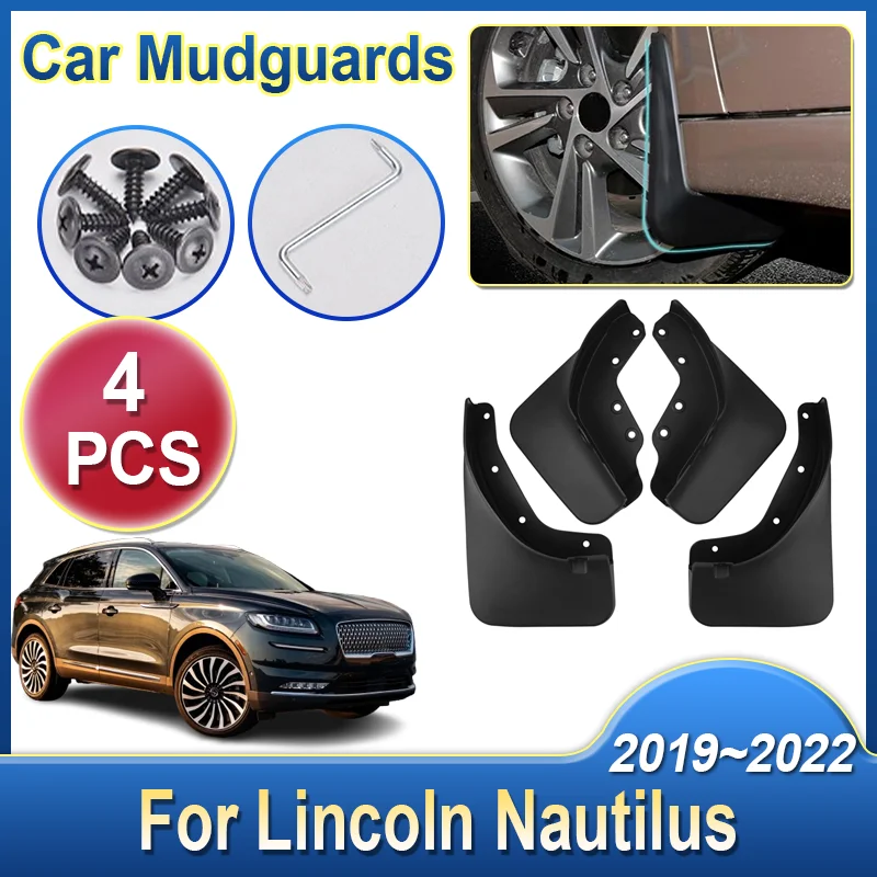 For Lincoln Nautilus Legacy U540 MK1 2019~2022 Car Mudguards Anti-splash Guard Splash Guards Mud Fenders Set Auto Accessories