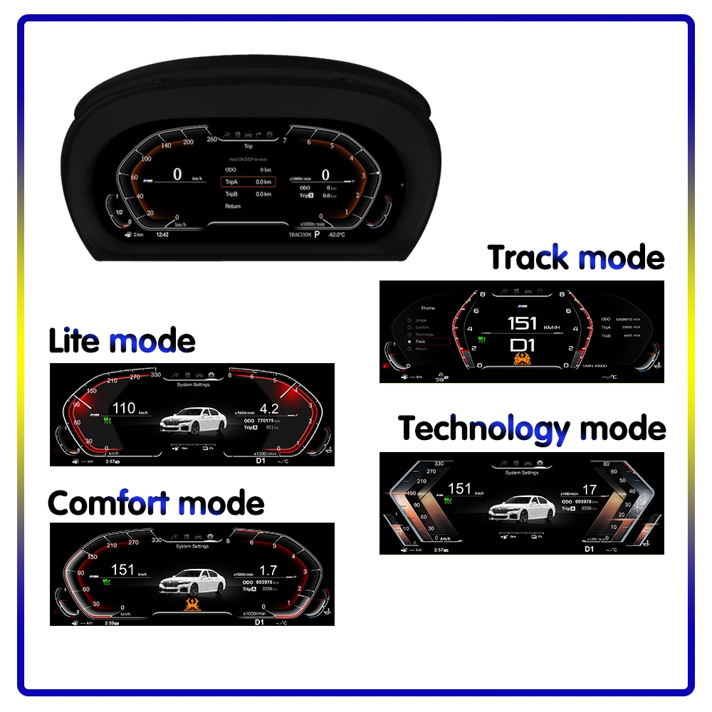 Krando12.3 ''автомобильный цифровой кластер для BMW X1 E84 2009-2014 Linux кабина ЖК-спидометр приборная панель виртуальный Фото №4