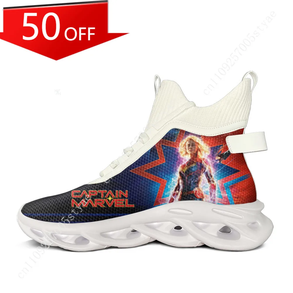 Marvel Captain Marvel High Top Flats Sneakers Mens Womens Hiking Lightweight Stylish Running Shoes