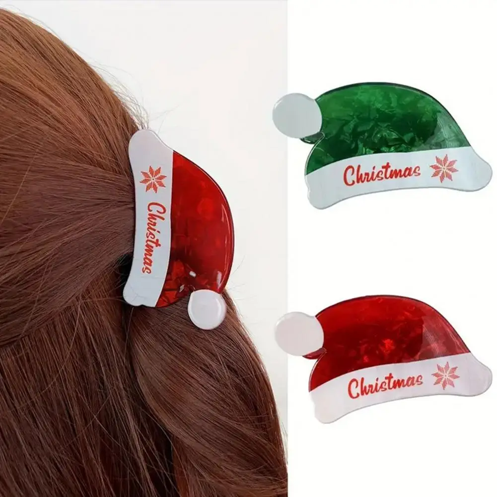 Gorro de Navidad, garra para el pelo, protección del cuero cabelludo, pinza para el pelo de tiburón, garra para la cabeza trasera de la ducha, accesorios versátiles para el cabello