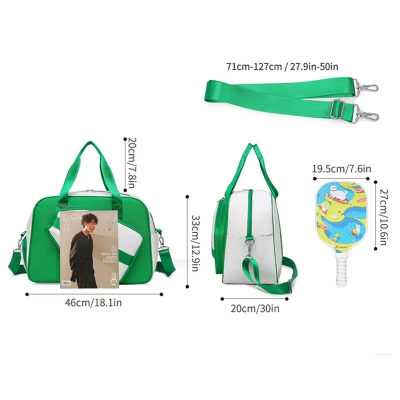 Professional Pickleball Bag Unisex PU Handheld Pickleball Sport Bag Shoes Compartment Dry Wet Paddles Beach Tennis Racket Bags