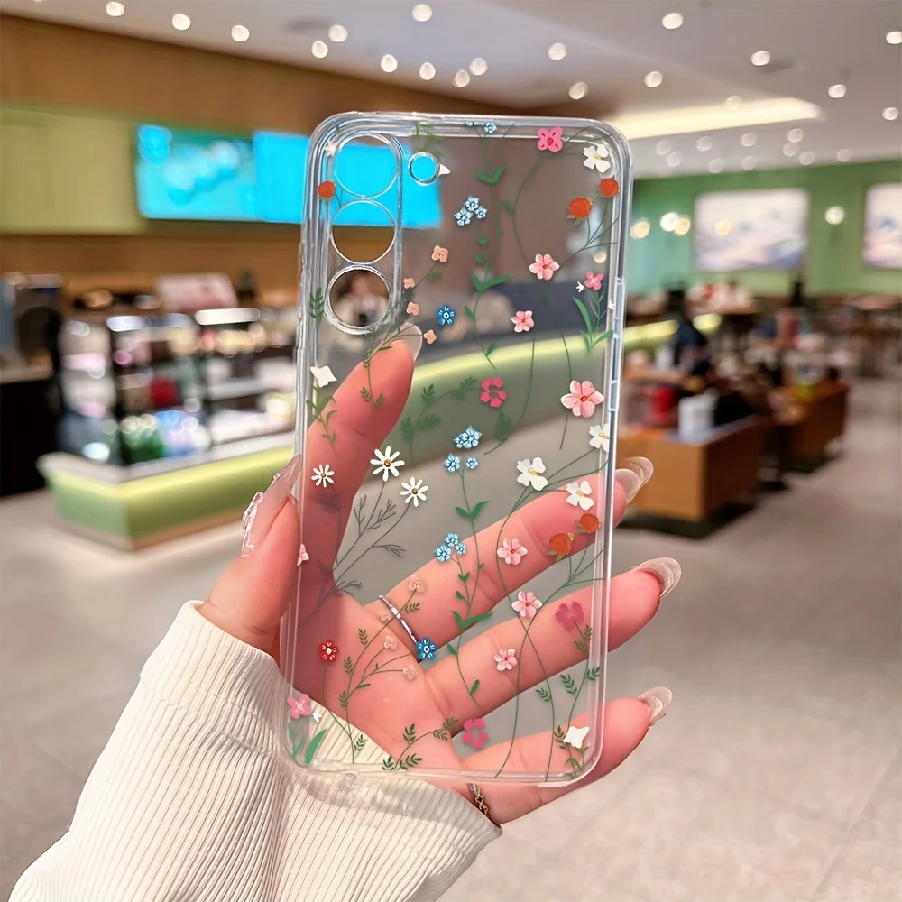Colorful floral pattern, transparent phone case. Suitable for Samsung Galaxy S26 Ultra, S26, S26 Plus, A14, A15, A16, A17,Soft.