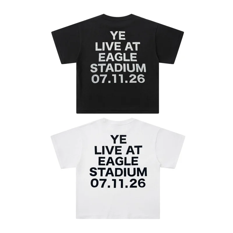 White Black Summer Printed Crew Neck Cotton Hip-Hop 07.11 Albania Limited Edition Kanye West T-shirt