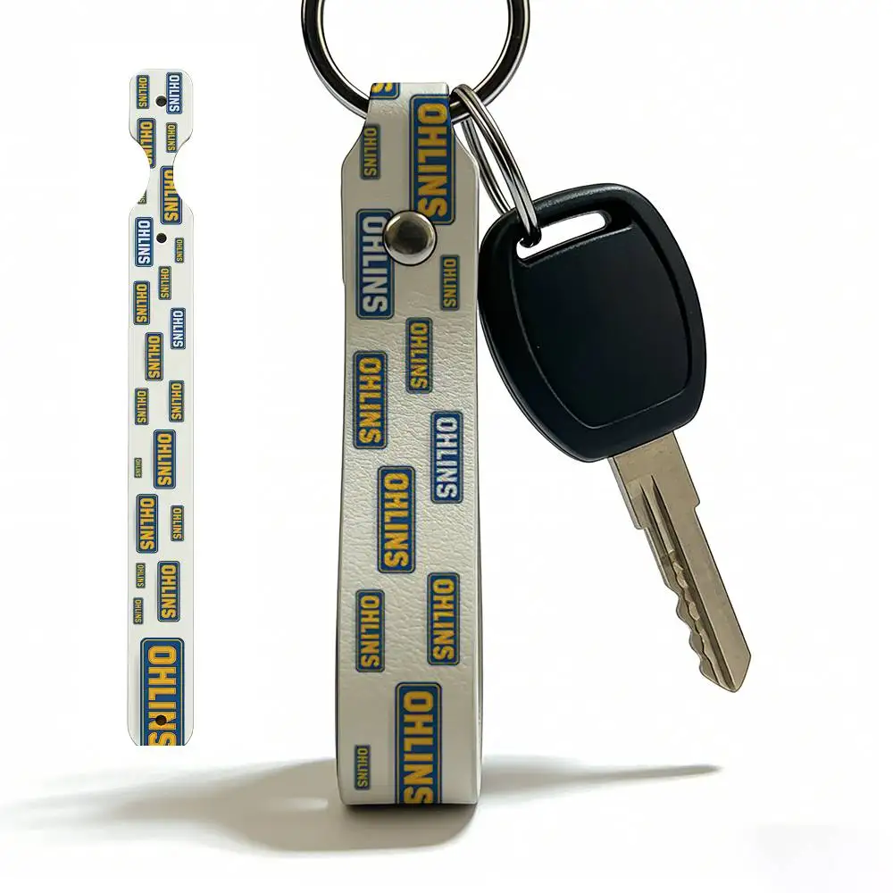 

OHLINS High Quality PU Leather Moto Keychain Vintage Style Key Pendant For Scooter Motocross