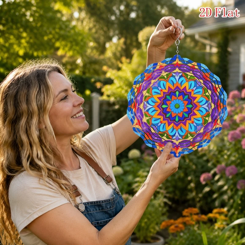 CIFBUY Mandala Aluminum Wall Art Weatherproof Fade Resistant Outdoor Garden Patio Window Decor