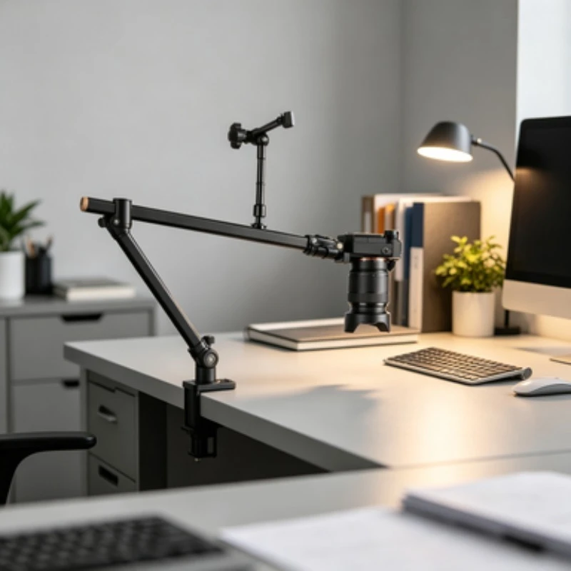 C-Clamp Cantilever Overhead Stand Multi-functional Desktop Holder for Camera Phone Live Stream Rack Photography Shooting Bracket