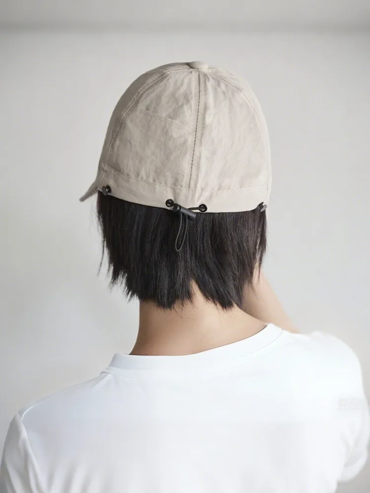 Summer Quick Dry Drawstring Sun Protection Hat Small Head Circumference Adjustable Uv Resistant Foldable Cotton Bucket Hat Porta