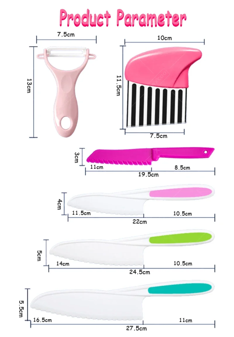 Kids Cooking Cutter Kitchen Toddler Knife Set Cooking Knives Vegetable Crinkle Cutter Cooking Utensils for Kids Kitchen Supplie image 6