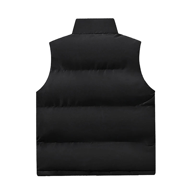 Autumn and Winter Sleeveless Sports Shoulder Cotton Vest for Men, Windproof and Warm, Fashionable Stand Up Collar Vest Jacket