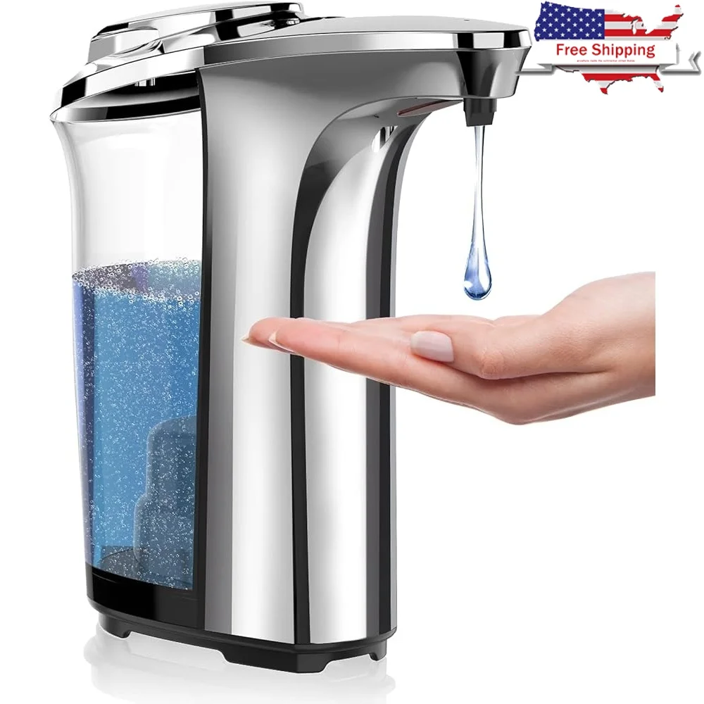 Touchless Automatic Soap Dispenser Infrared Sensor 17oz Adjustable Liquid Output Waterproof Leak-proof Kitchen Bathroom Home
