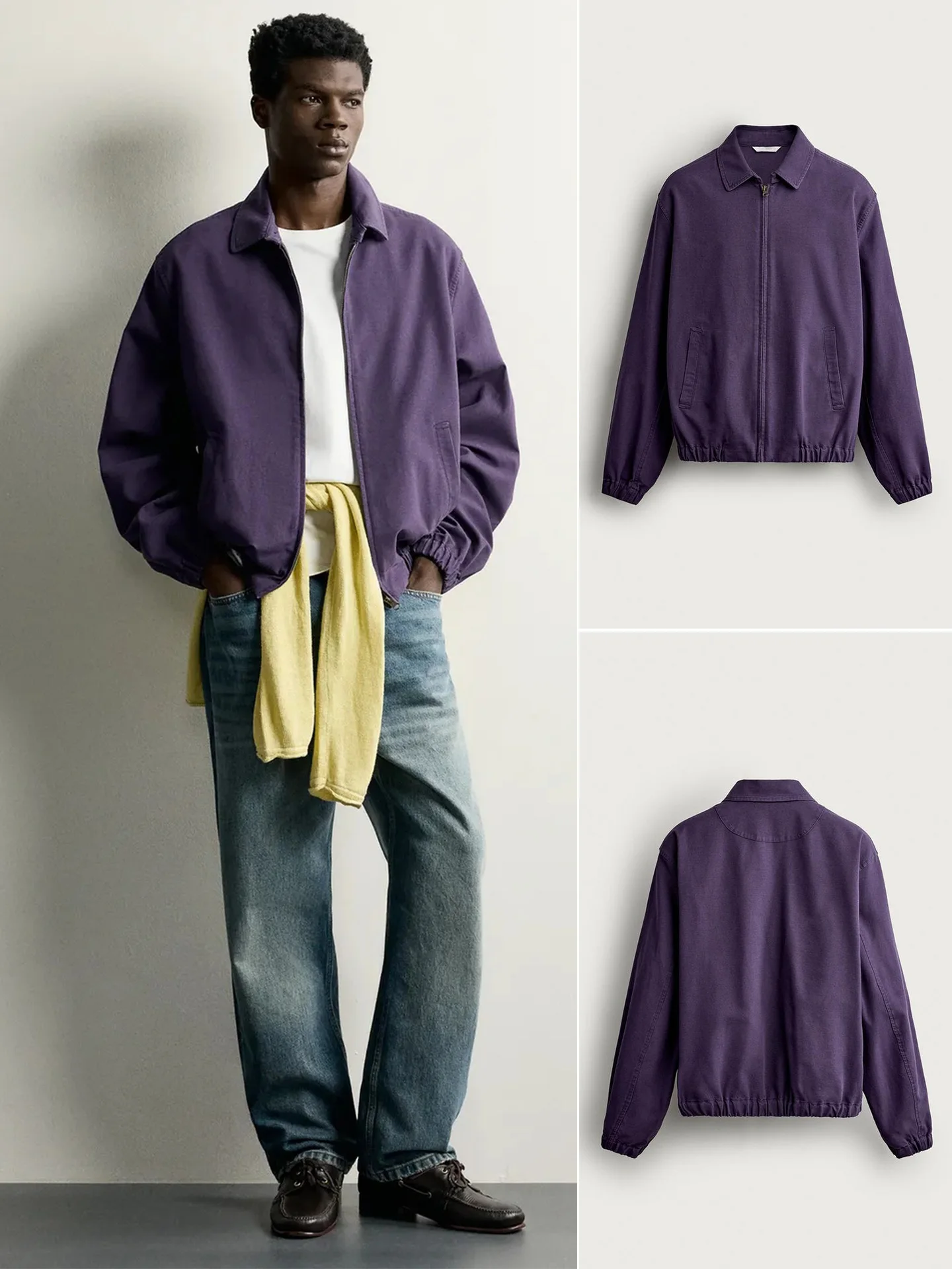 New Autumn Men's Zipper Long Sleeve Shirt Collar Slim Fit Straight Leg Jacket Outerwear Commute Style Fashion Polyester Fiber