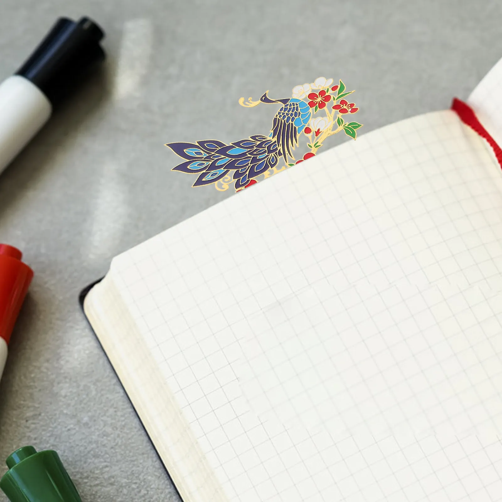 Peafowl Shape Bookmark Elegant Metal Page-Marker Delicate Copper Bookmark Retro Style Exquisite Page Marker for Reading Study