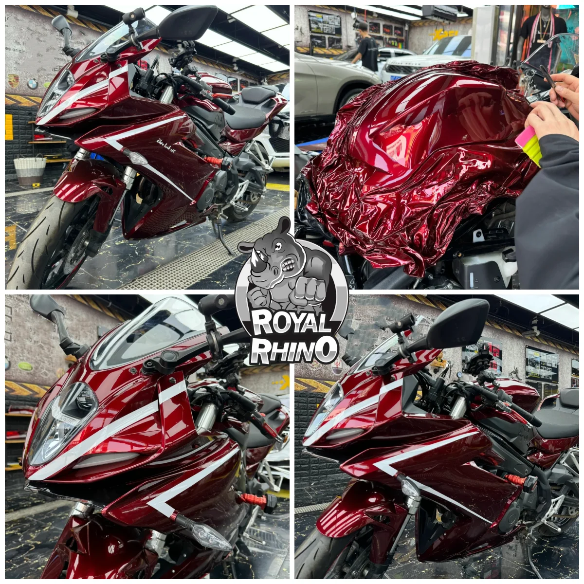 Dragon Blood Red Glossy Liquid METALLIC Auto รถจักรยานยนต์ตกแต่งไวนิลรถออกแบบห่อฟิล์ม