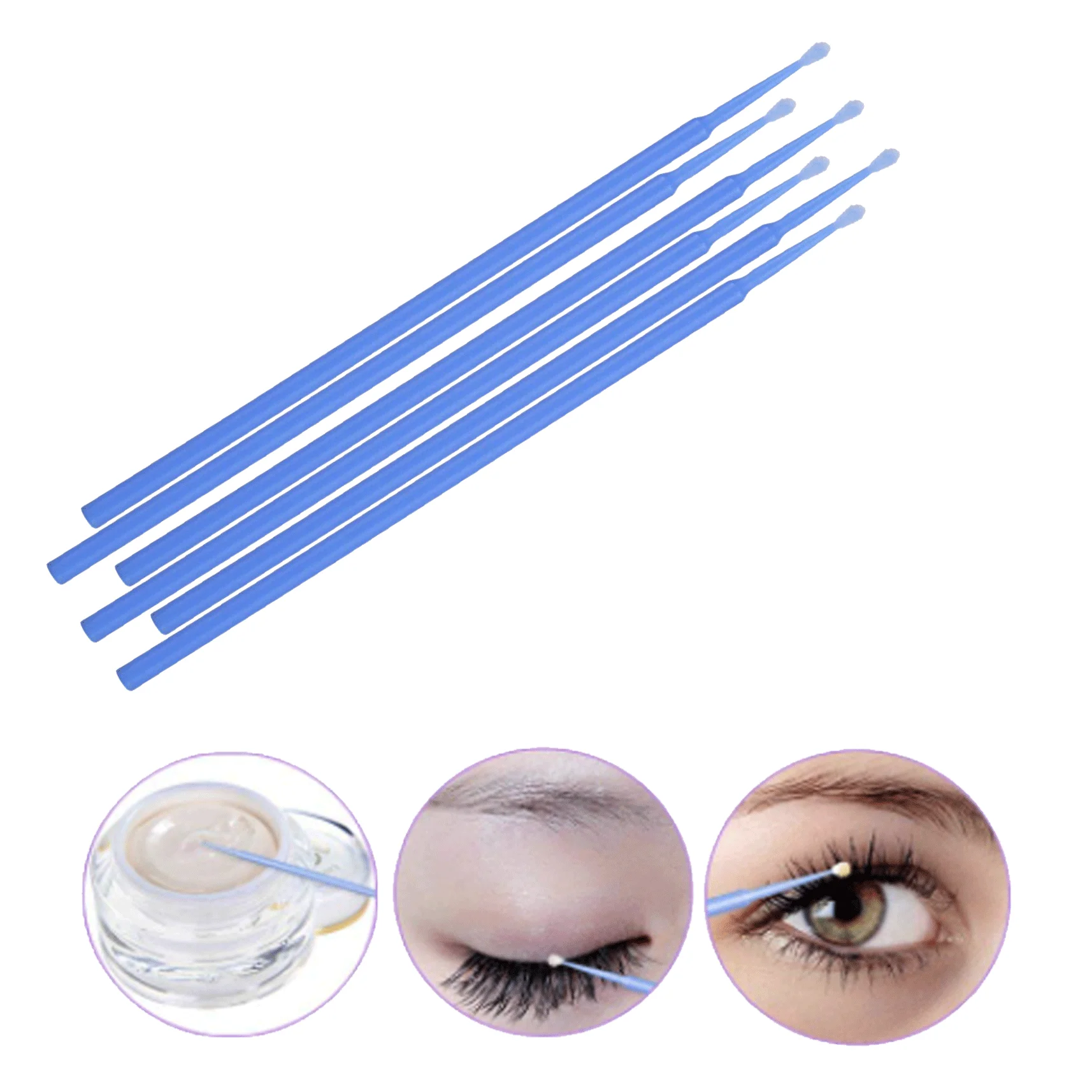 Comango Wholesale100Pcs Micro Applicator Brush, Micro Swabs, Disposable Eye Lashes Mascara Wands for Eyelash Extension