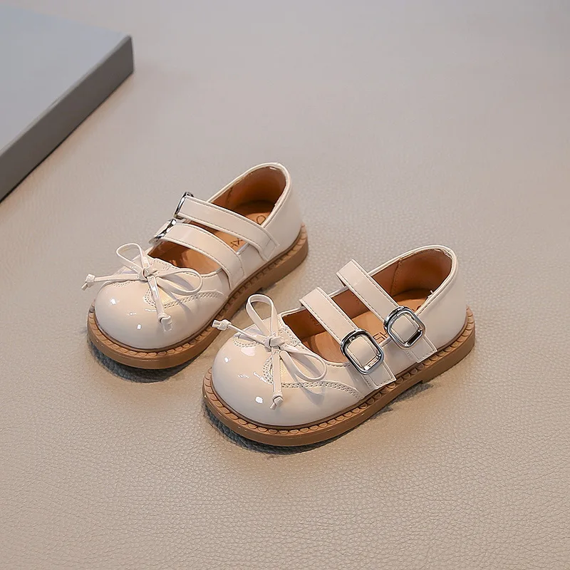 

Girls Shoes Fashion New Bow Kids Princess Baby Children Soft Sole Spring Autumn School Student Loafer Size 23-35
