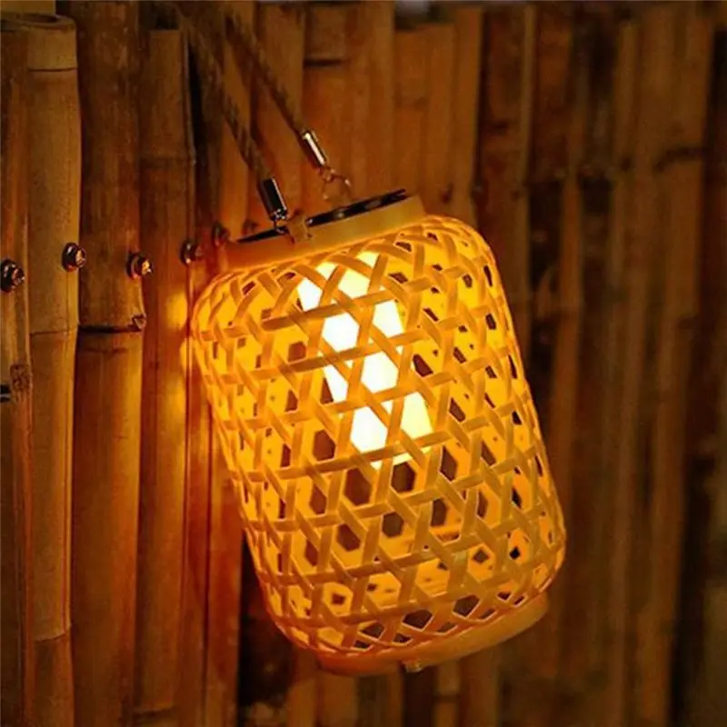 [ABFI!】 2Pcs Outdoor Solar Lantern With Handle Hanging Light Waterproof Solar Lantern, LED Decorative