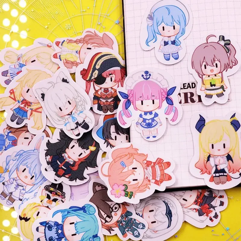 Hololive Sticker Anime Shirakami Fubuki Tokino Sora Stationery Stickers Cartoon Print Water Proof Student School Supplies Decor